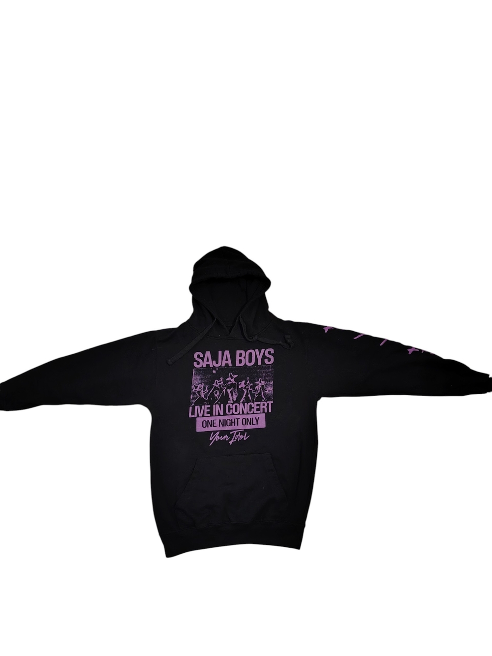 Netflix Boys KPop Demon Hunters Saja Boys Concert Hoodie Black Sz. XS